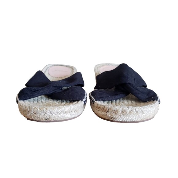 J. CREW Twisted Knot Black Canvas Espadrille Sandals Size 8 - Picture 3 of 12